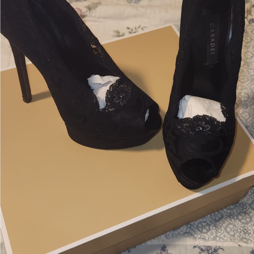 Casadei Elegant Black Lace Heels
